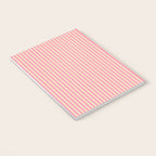 Fine Stripes Narrow Vertical Stripe Pattern Pink Cream Notebook Gallery Image 3