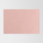 Fine Stripes Narrow Vertical Stripe Pattern Pink Cream Rug Gallery Image 2