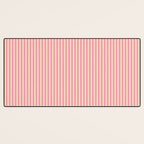 Fine Stripes Narrow Vertical Stripe Pattern Pink Cream Desk Mat Gallery Image 3