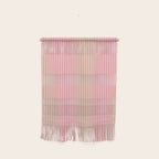 Fine Stripes Narrow Vertical Stripe Pattern Pink Cream Wall Hanging Gallery Image 1