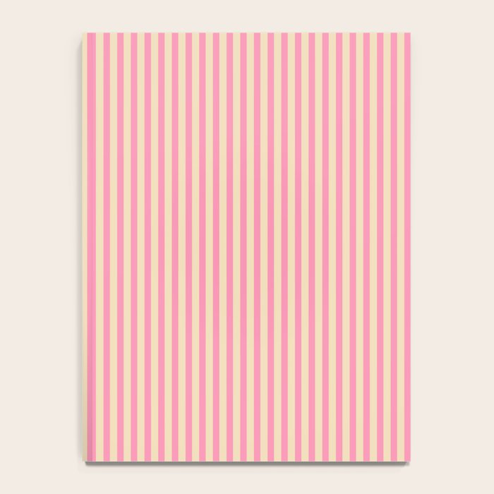 Fine Stripes Narrow Vertical Stripe Pattern Pink Cream Notebook Gallery Image 4