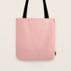 Fine Stripes Narrow Vertical Stripe Pattern Pink Cream Tote Bag Gallery Image 1