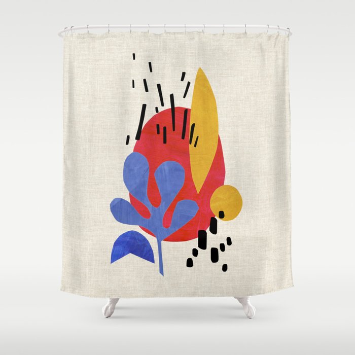 Blue Leaf Willow Shower Curtain Gallery Image 1