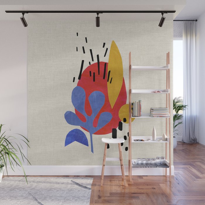 Blue Leaf Willow Wall Mural Gallery Image 1