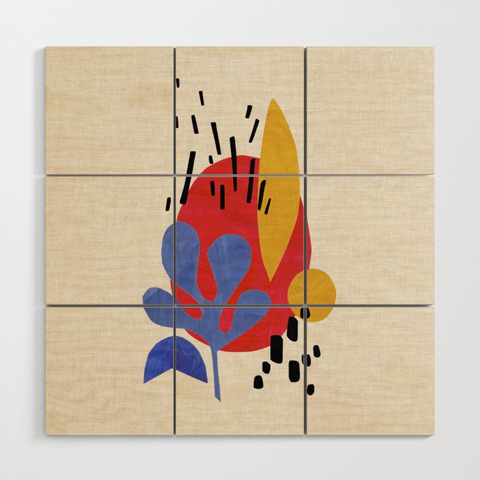 Blue Leaf Willow Wood Wall Art Gallery Image 1