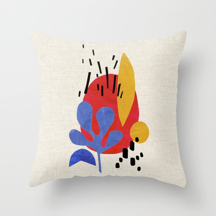 Blue Leaf Willow Throw Pillow Gallery Image 6