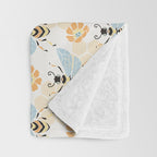 Honey Bee Abstract Pattern Throw Blanket Gallery Image 3