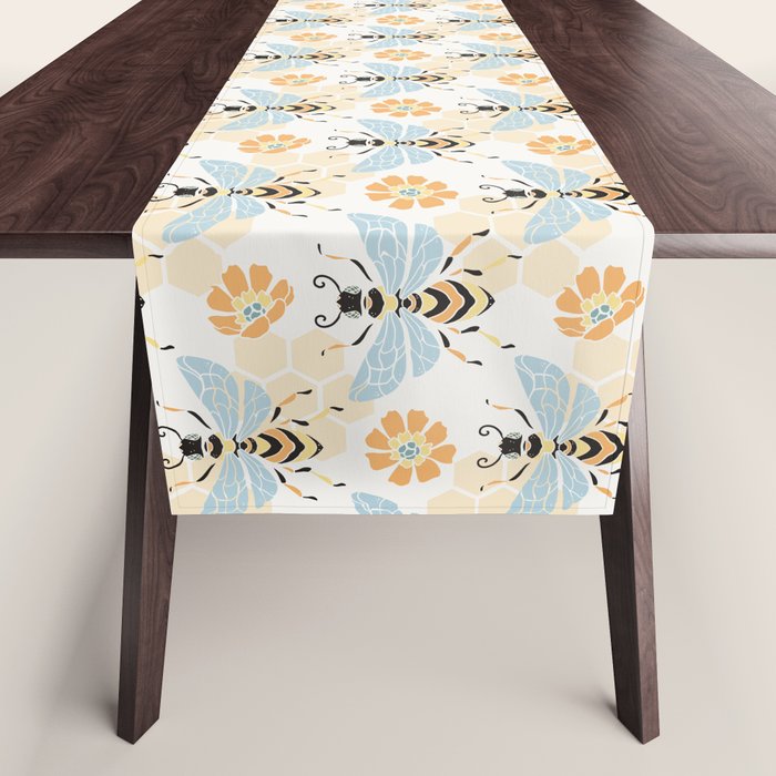 Honey Bee Abstract Pattern Table Runner Gallery Image 1