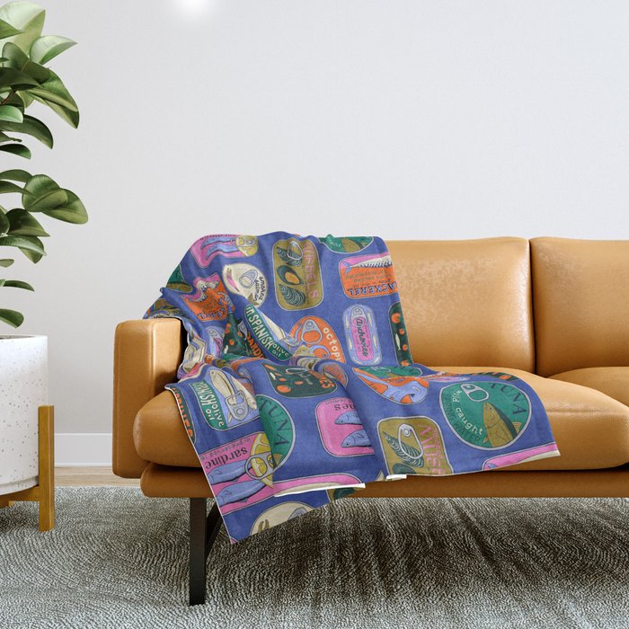 Sardines and Other Tinned Fish Throw Blanket Gallery Image 1