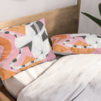 Checkered Urn Pink Orange Geometric Background Pillow Sham Gallery Image 2