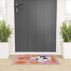 Checkered Urn Pink Orange Geometric Background Welcome Mat Gallery Image 3