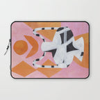 Checkered Urn Pink Orange Geometric Background Laptop Sleeve Gallery Image 1