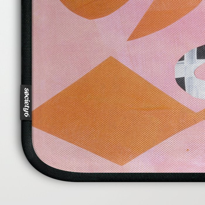 Checkered Urn Pink Orange Geometric Background Laptop Sleeve Gallery Image 3