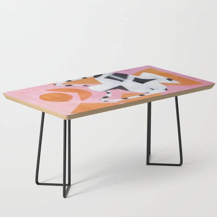 Checkered Urn Pink Orange Geometric Background Coffee Table Gallery Image 1