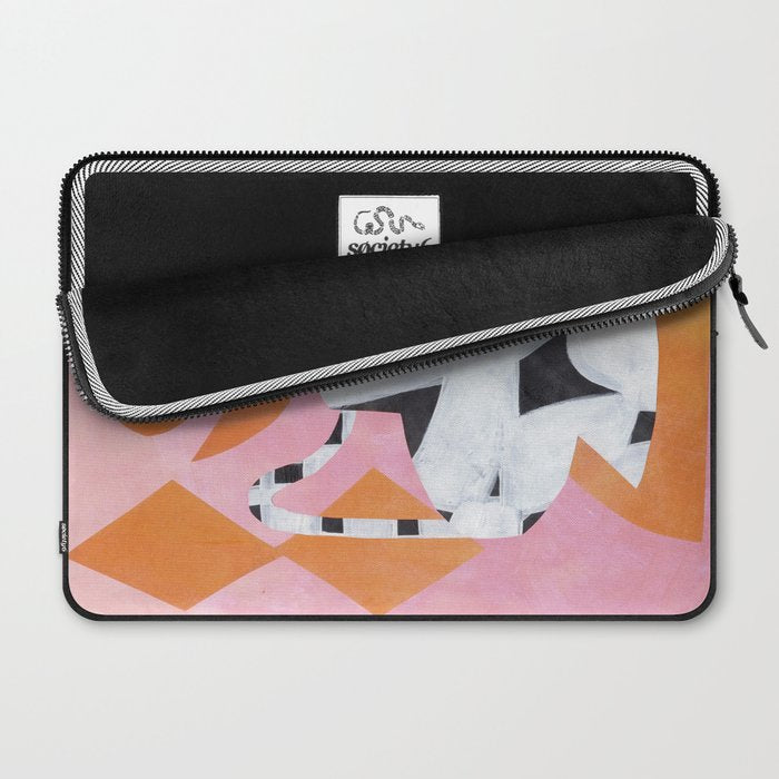 Checkered Urn Pink Orange Geometric Background Laptop Sleeve Gallery Image 2