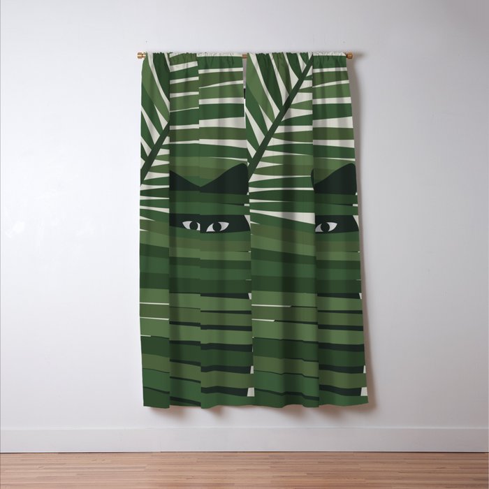 Cat and Plant 53 Window Curtain Gallery Image 3