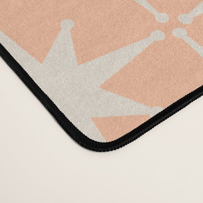 Mid Century Modern Atomic Age Peach Starburst Pattern Desk Mat Gallery Image 4