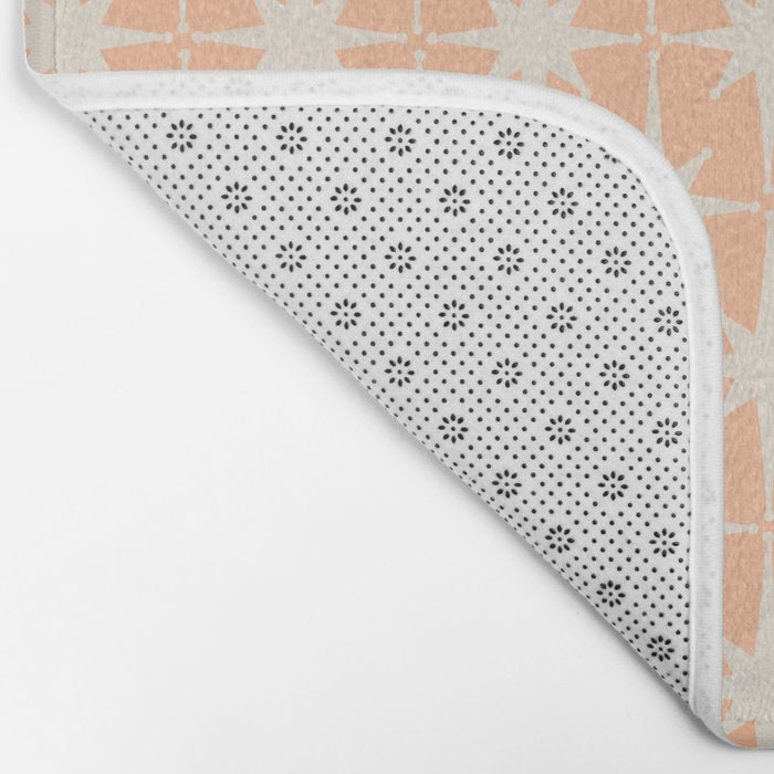 Mid Century Modern Atomic Age Peach Starburst Pattern Bath Mat Gallery Image 2
