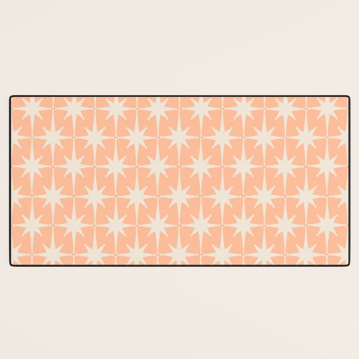 Mid Century Modern Atomic Age Peach Starburst Pattern Desk Mat Gallery Image 3