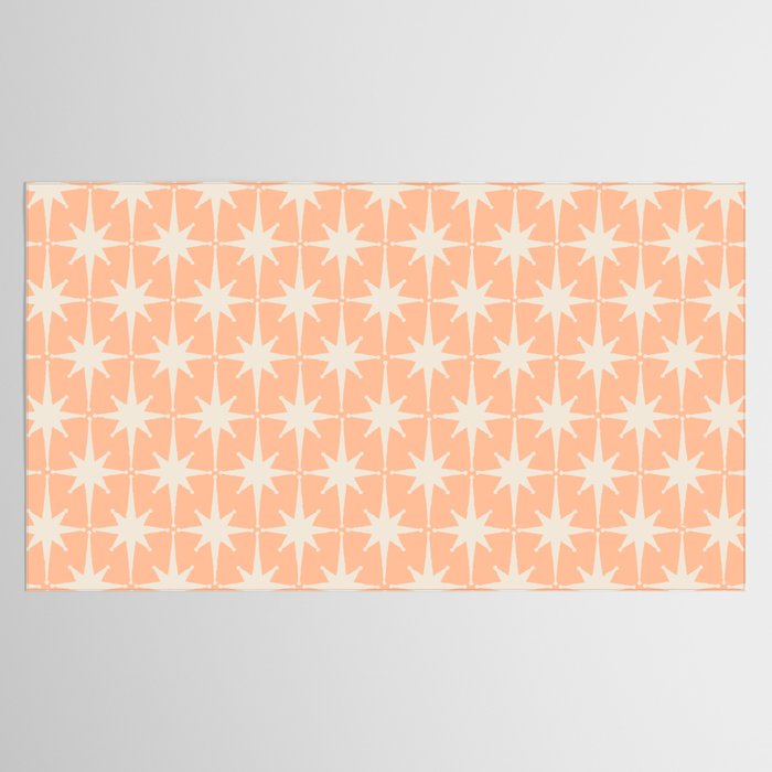 Mid Century Modern Atomic Age Peach Starburst Pattern Tablecloth Gallery Image 2