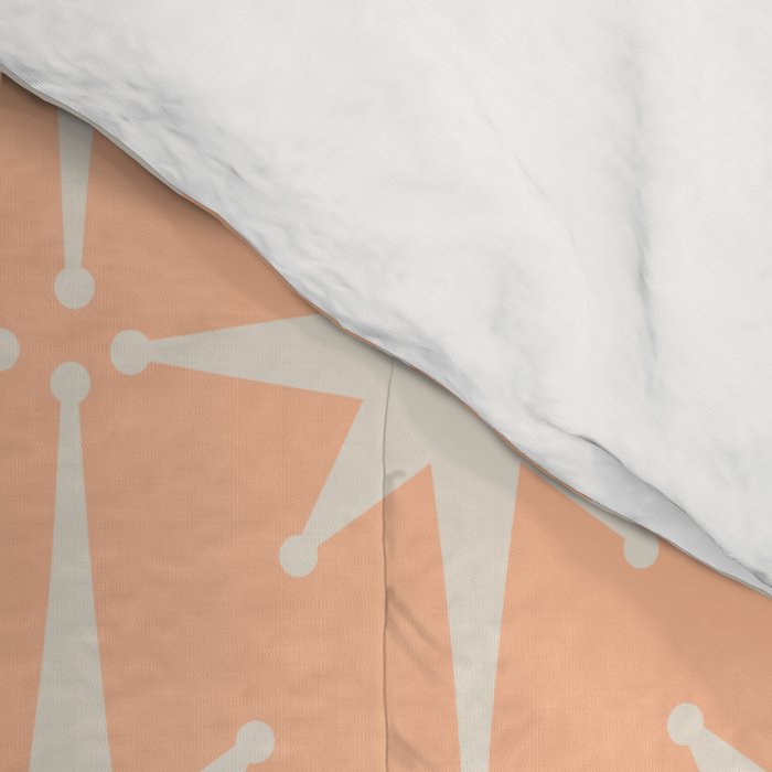 Mid Century Modern Atomic Age Peach Starburst Pattern Comforter Gallery Image 4