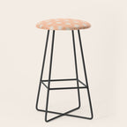Mid Century Modern Atomic Age Peach Starburst Pattern Stool Gallery Image 1