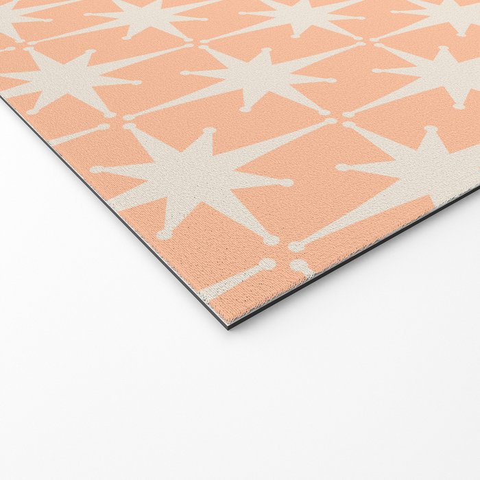 Mid Century Modern Atomic Age Peach Starburst Pattern Welcome Mat Gallery Image 2