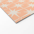 Mid Century Modern Atomic Age Peach Starburst Pattern Welcome Mat Gallery Image 2