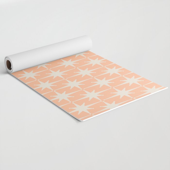 Mid Century Modern Atomic Age Peach Starburst Pattern Yoga Mat Gallery Image 2