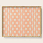 Mid Century Modern Atomic Age Peach Starburst Pattern Serving Tray Gallery Image 1