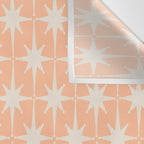 Mid Century Modern Atomic Age Peach Starburst Pattern Wall Tapestry Gallery Image 3