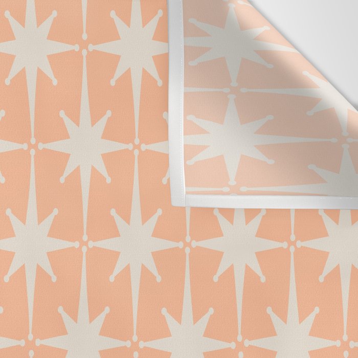 Mid Century Modern Atomic Age Peach Starburst Pattern Wall Tapestry Gallery Image 3