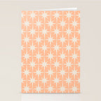 Mid Century Modern Atomic Age Peach Starburst Pattern Stationery Card Gallery Image 2