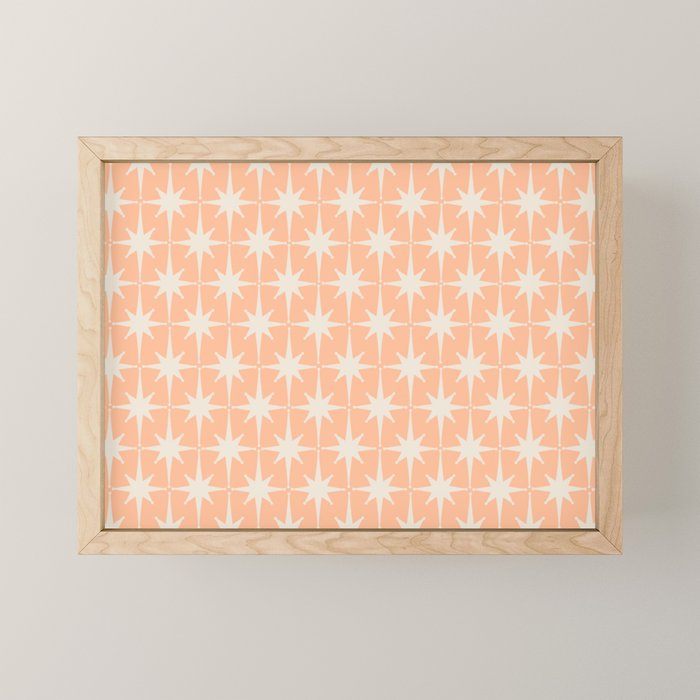 Mid Century Modern Atomic Age Peach Starburst Pattern Mini Art Print Gallery Image 1