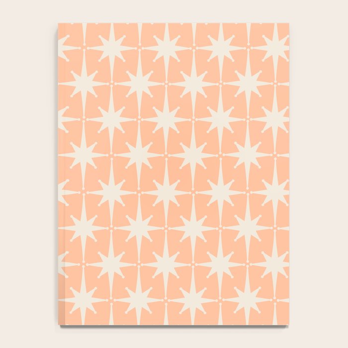 Mid Century Modern Atomic Age Peach Starburst Pattern Notebook Gallery Image 4
