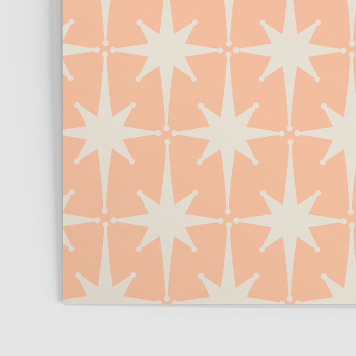 Mid Century Modern Atomic Age Peach Starburst Pattern Poster Gallery Image 3