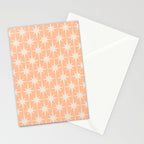 Mid Century Modern Atomic Age Peach Starburst Pattern Stationery Card Gallery Image 2