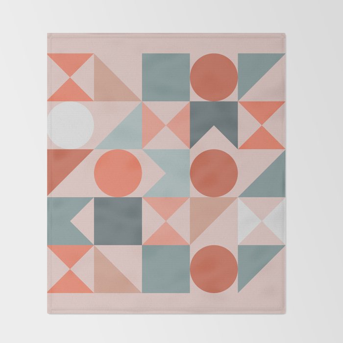 Mid Century Modern  Geometric 06 Throw Blanket Gallery Image 2