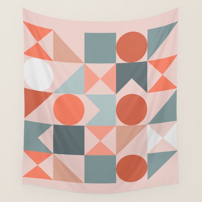 Mid Century Modern  Geometric 06 Wall Tapestry Gallery Image 4