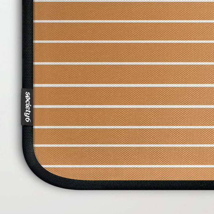 Minimal Line Curvature LXXXIII 70s Orange Mid Century Modern Arch Abstract Laptop Sleeve Gallery Image 3