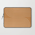 Minimal Line Curvature LXXXIII 70s Orange Mid Century Modern Arch Abstract Laptop Sleeve Gallery Image 1