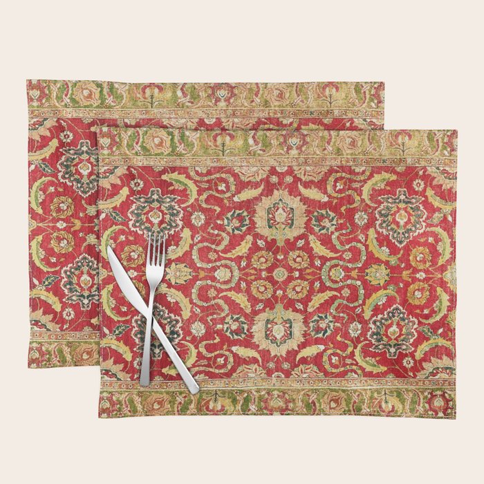 Isphahan Antique Central Persian Rug Print Placemat Gallery Image 1