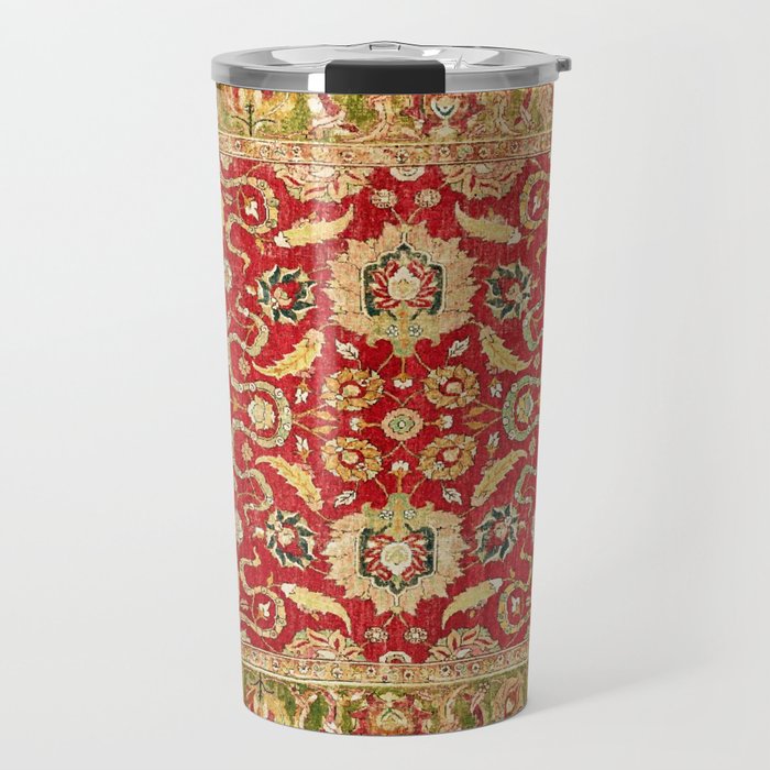 Isphahan Antique Central Persian Rug Print Travel Mug Gallery Image 1