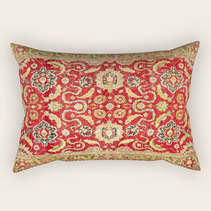 Isphahan Antique Central Persian Rug Print Rectangular Pillow Gallery Image 2