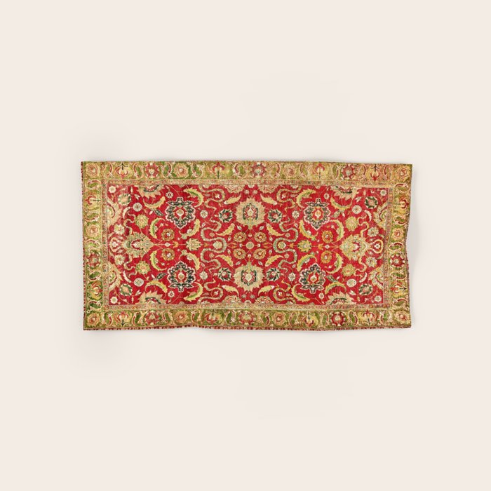 Isphahan Antique Central Persian Rug Print Bath Towel Gallery Image 1