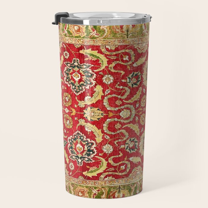 Isphahan Antique Central Persian Rug Print Travel Mug Gallery Image 3