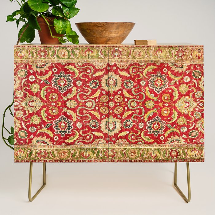 Isphahan Antique Central Persian Rug Print Credenza Gallery Image 1