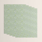 Mint green watercolor hand painted floral leaves Wrapping Paper Gallery Image 3