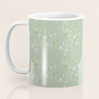 Mint green watercolor hand painted floral leaves Coffee Mug Gallery Image 3