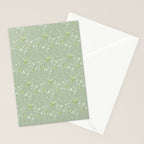 Mint green watercolor hand painted floral leaves Stationery Card Gallery Image 2